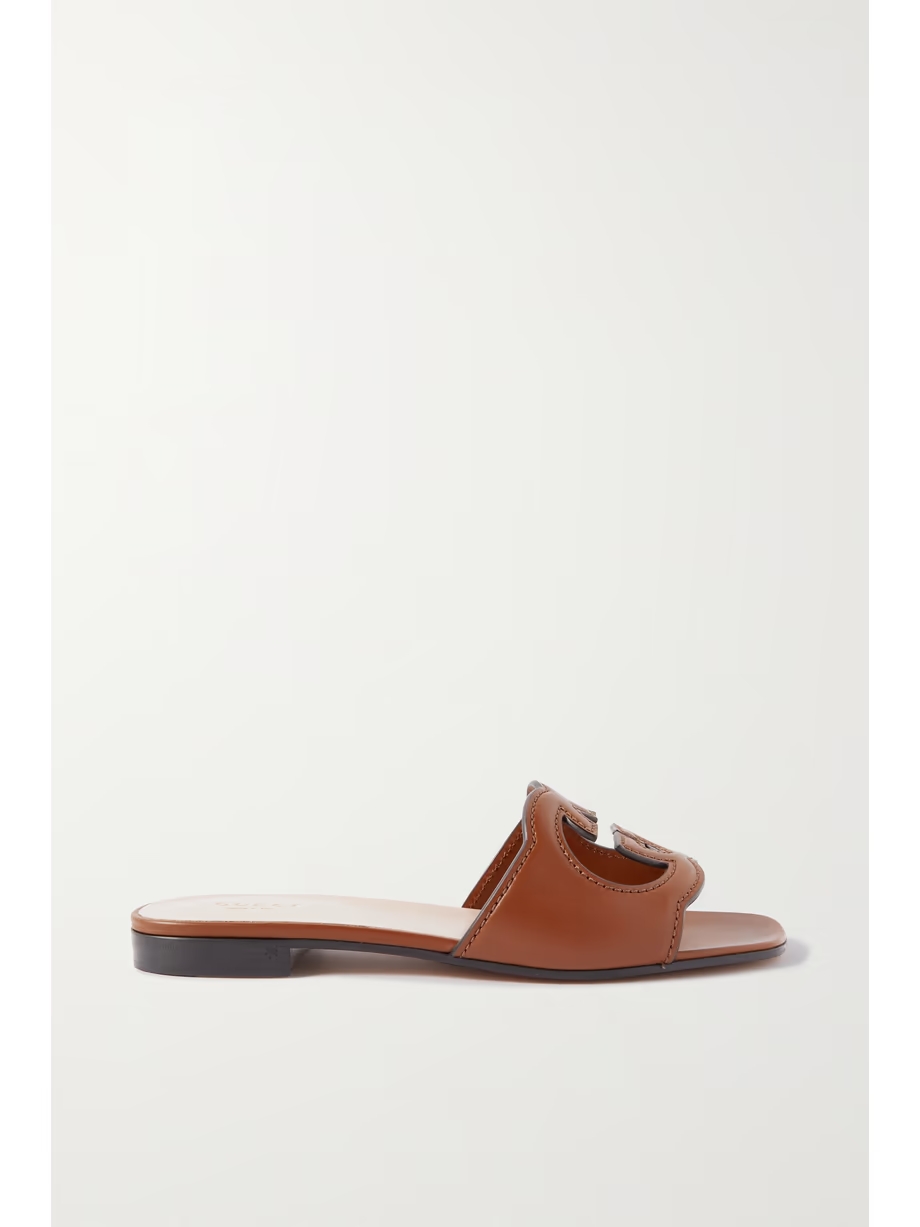 Cutout leather slides