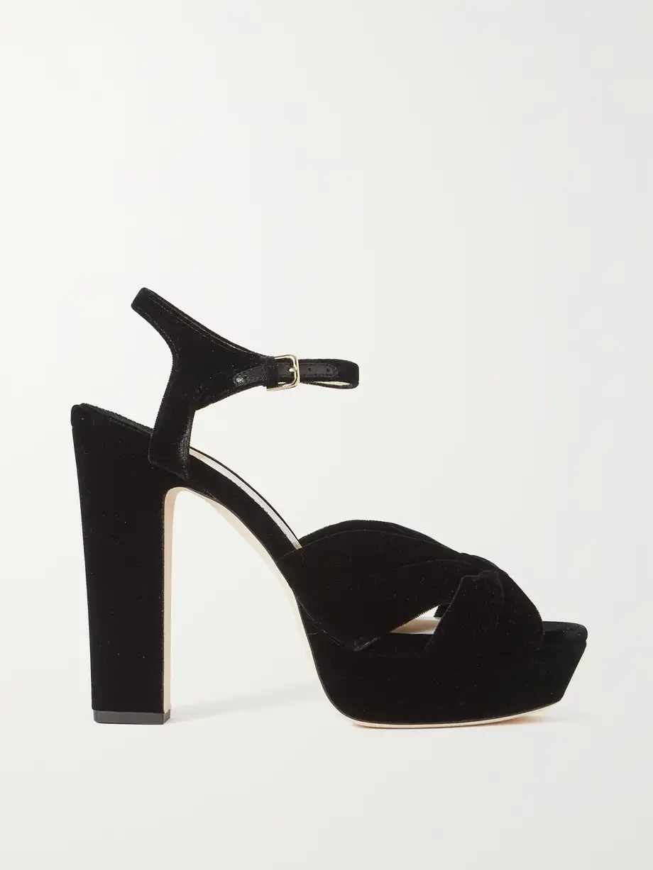 Heloise 120 knotted velvet platform sandals