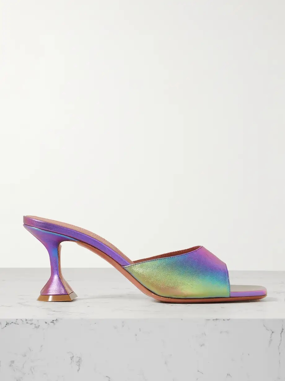 Lupita iridescent leather mules