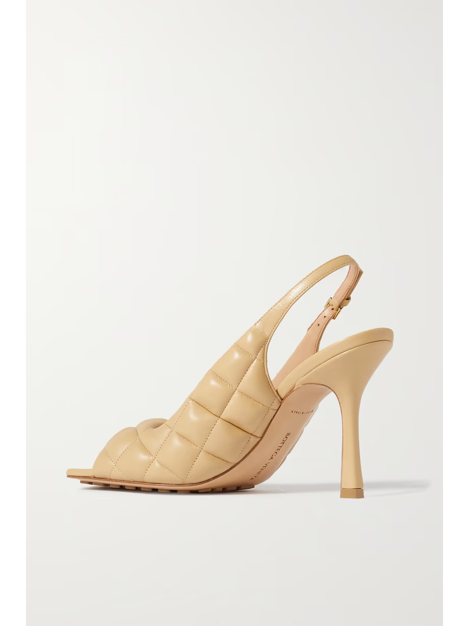 Quilted leather slingback sandals