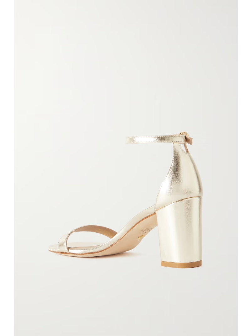 NudistCurve metallic leather sandals