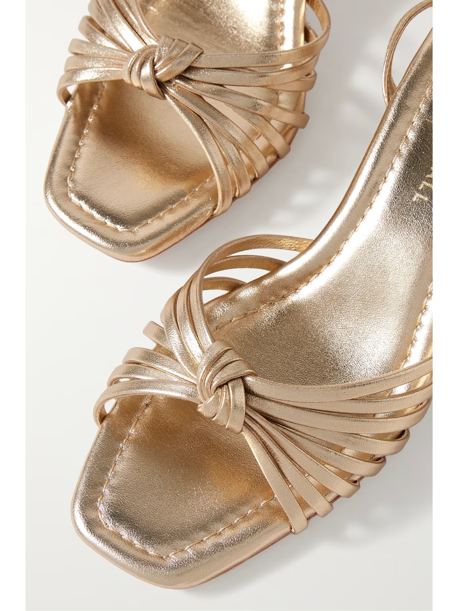 + NET SUSTAIN Olivia knotted metallic leather sandals