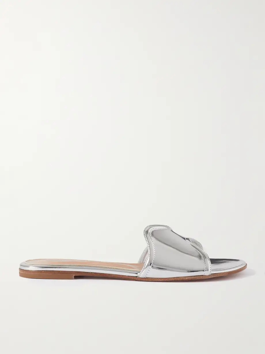 Mirrored-leather slides