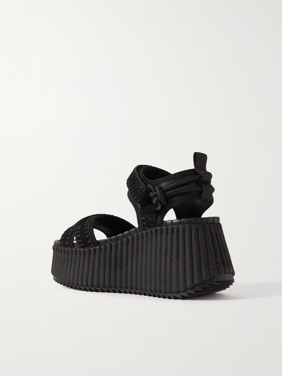 + NET SUSTAIN Nama suede and leather platform sandals