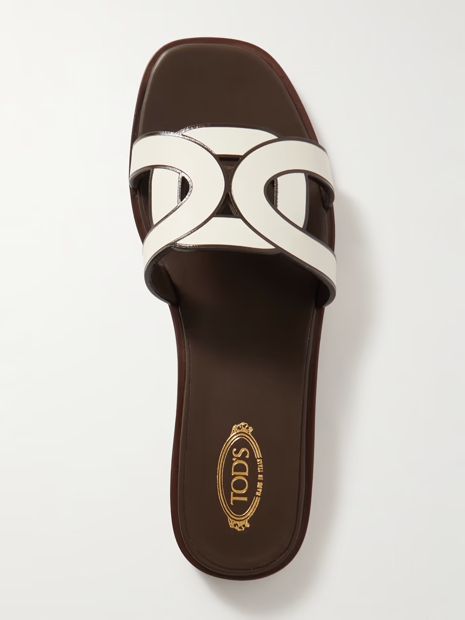 Cutout leather slides