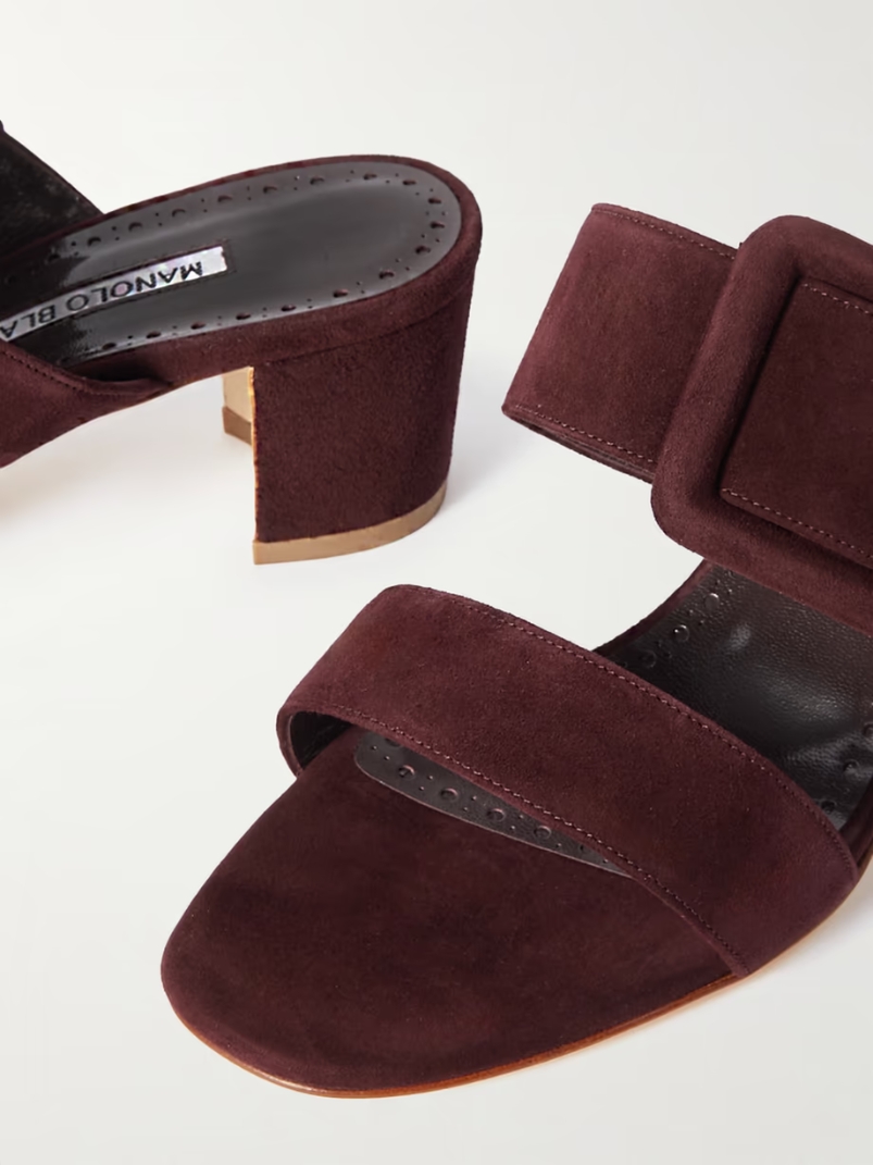 Titubanew 50 buckled suede sandals