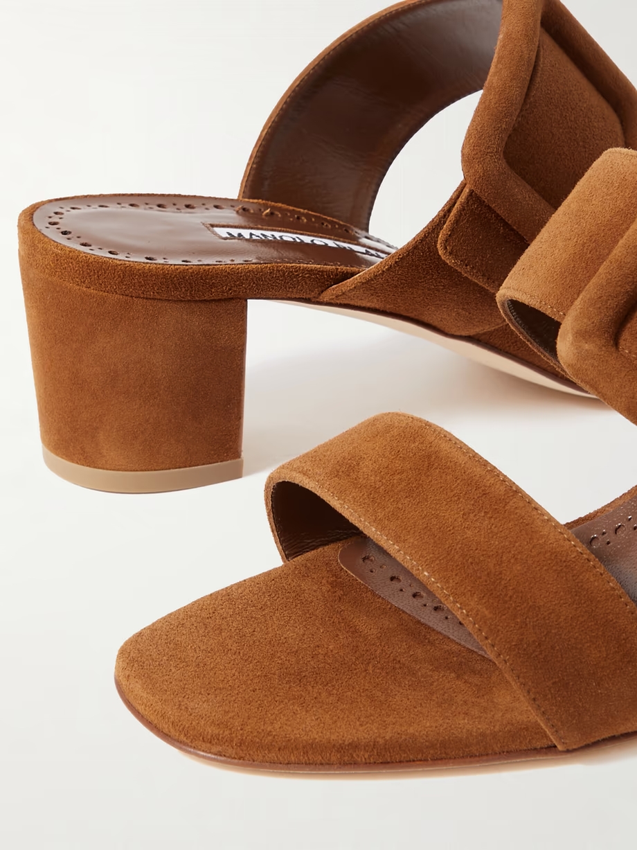 Titubanew 50 buckled suede sandals