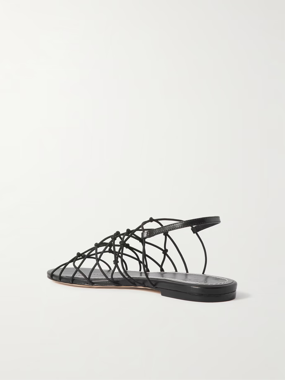 Gio knotted elastic and leather sandals