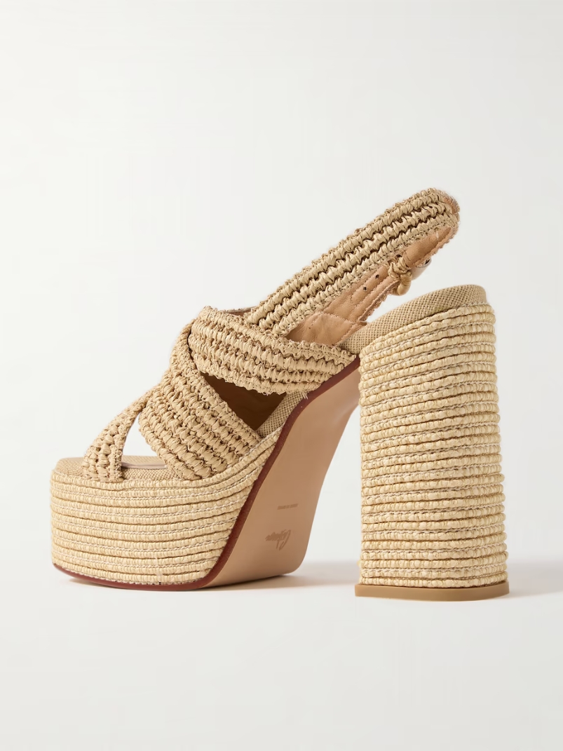 Fulvia 120 raffia platform sandals