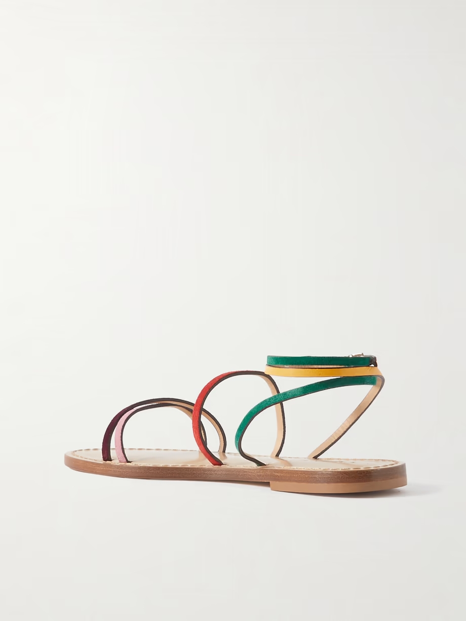 The Constantia leather-trimmed suede sandals