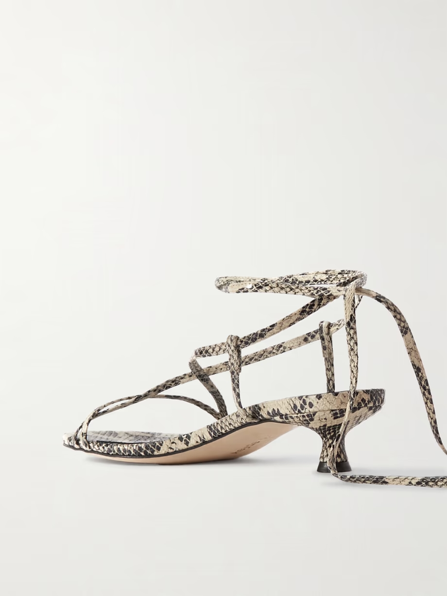 Paige snake-effect leather sandals