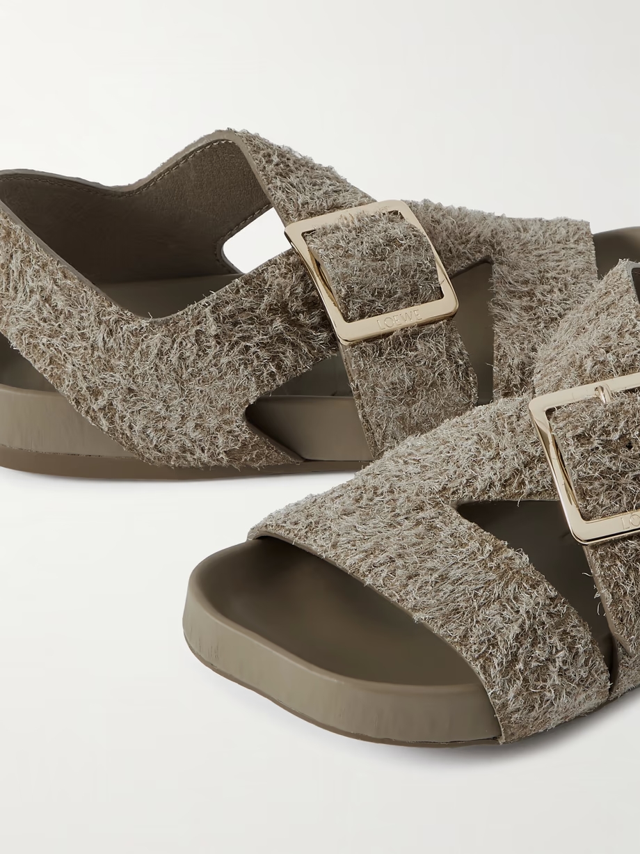 Ease buckled brushed-suede sandals