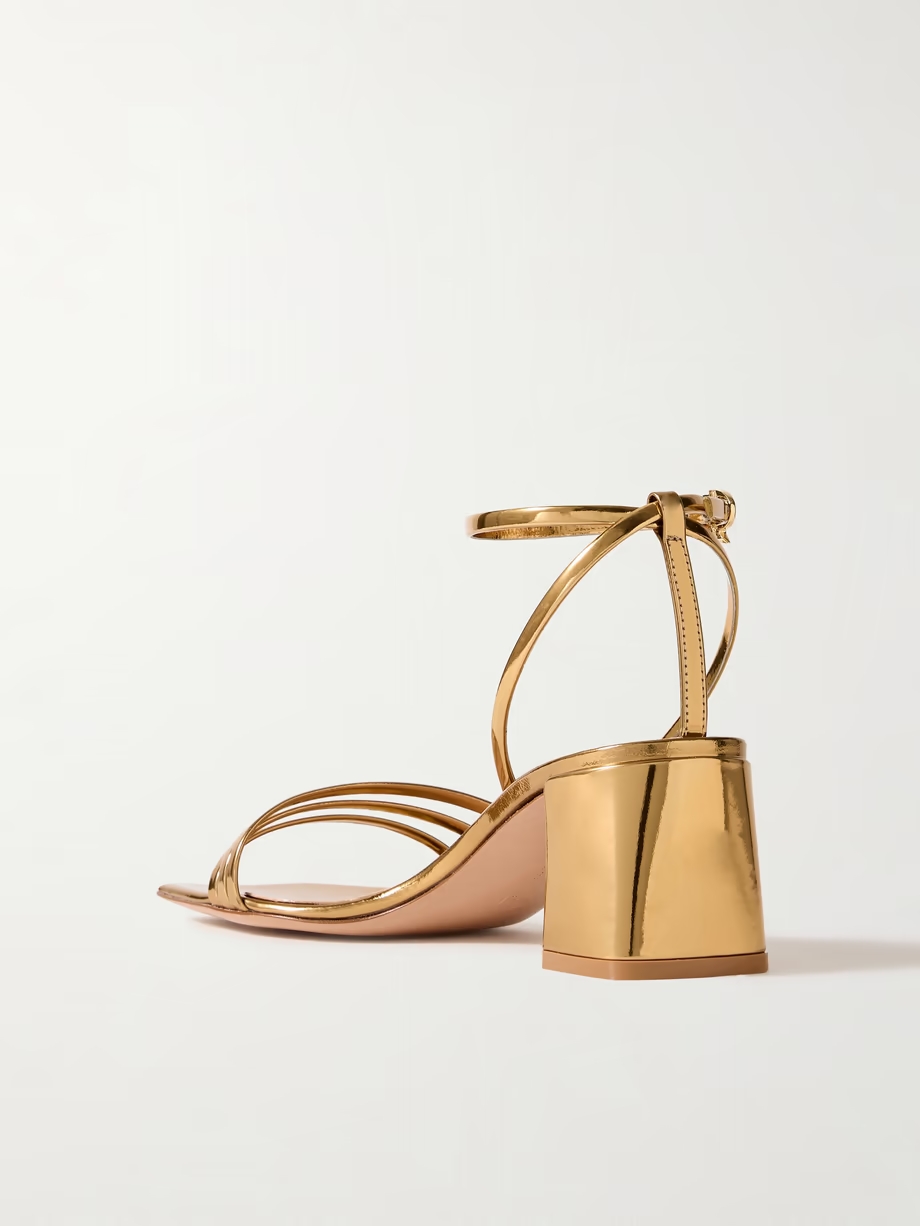 Metal 55 metallic patent-leather sandals