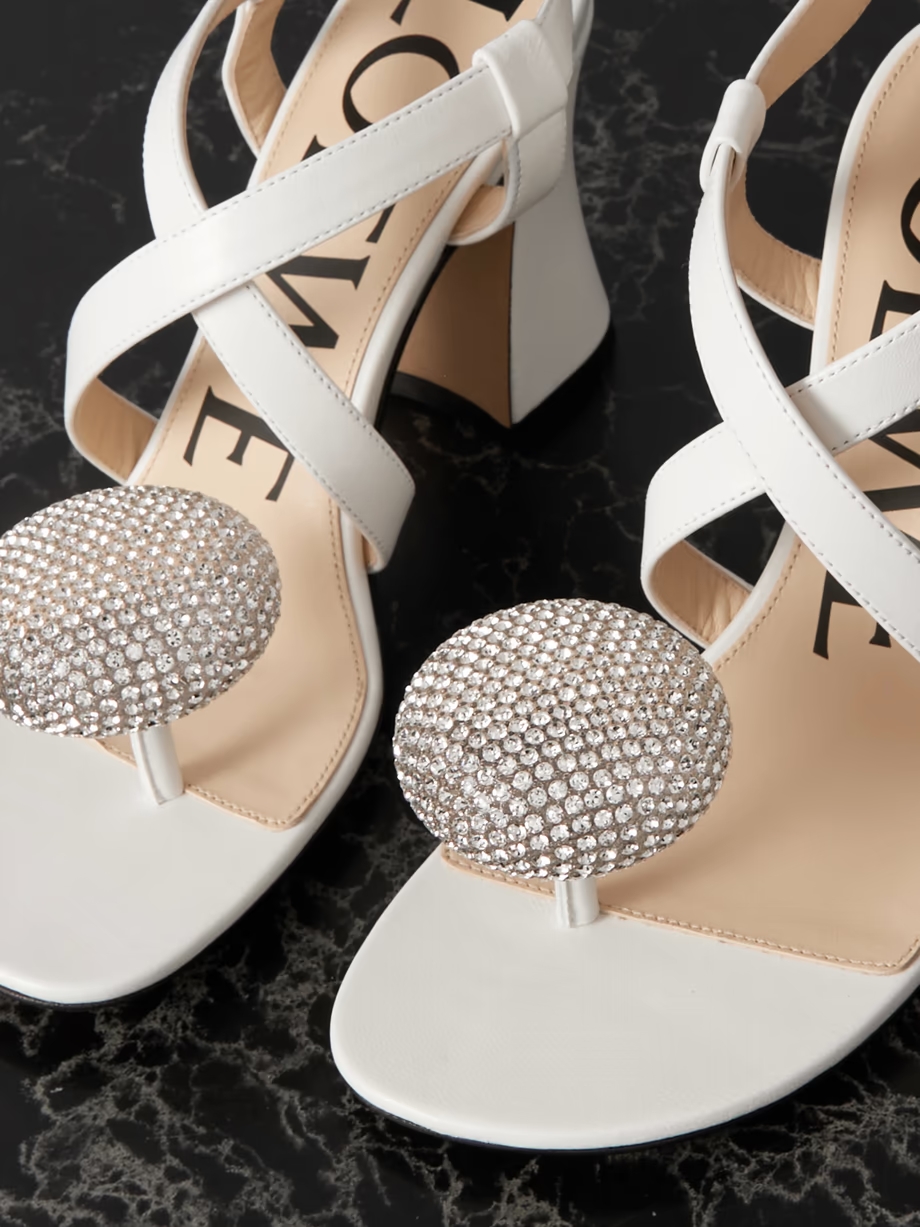 + Paula\'s Ibiza Calle Pebble crystal-embellished leather sandals