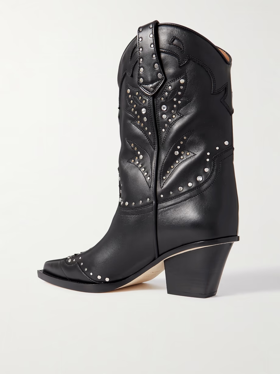 American Flame embroidered embellished leather cowboy boots