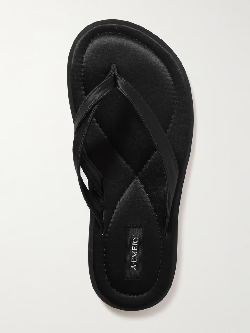 Morgan satin flip flops