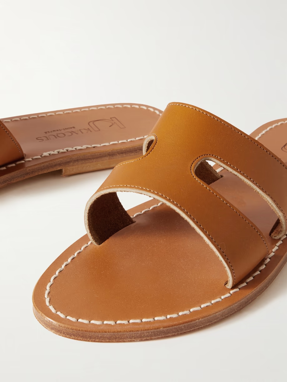 Menandre cutout leather slides