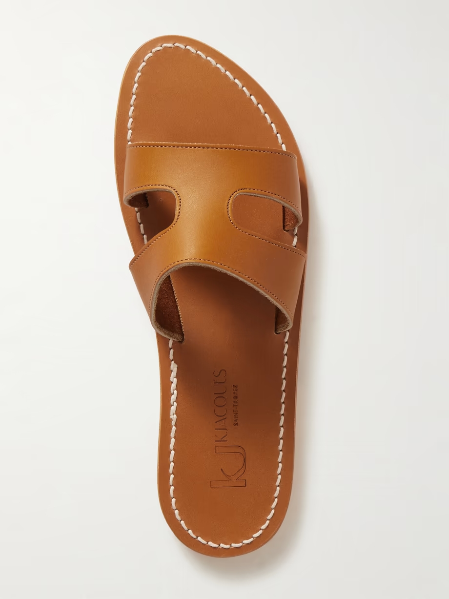 Menandre cutout leather slides