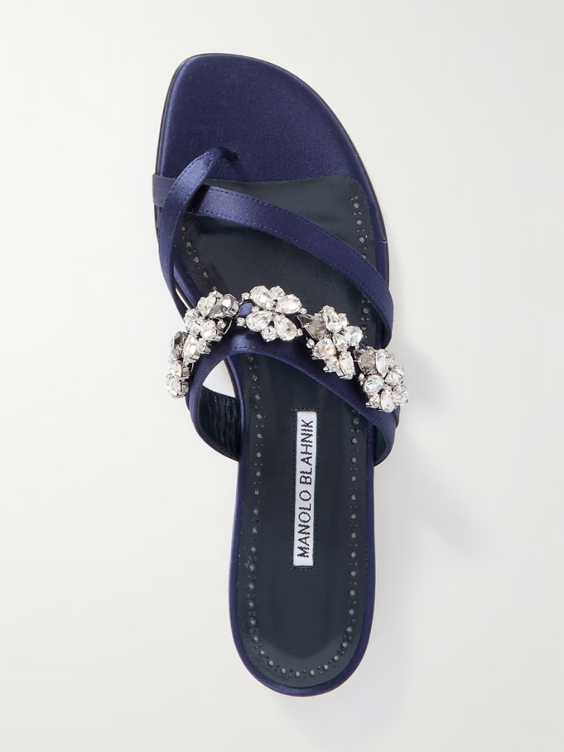 Perlusa crystal-embellished satin sandals