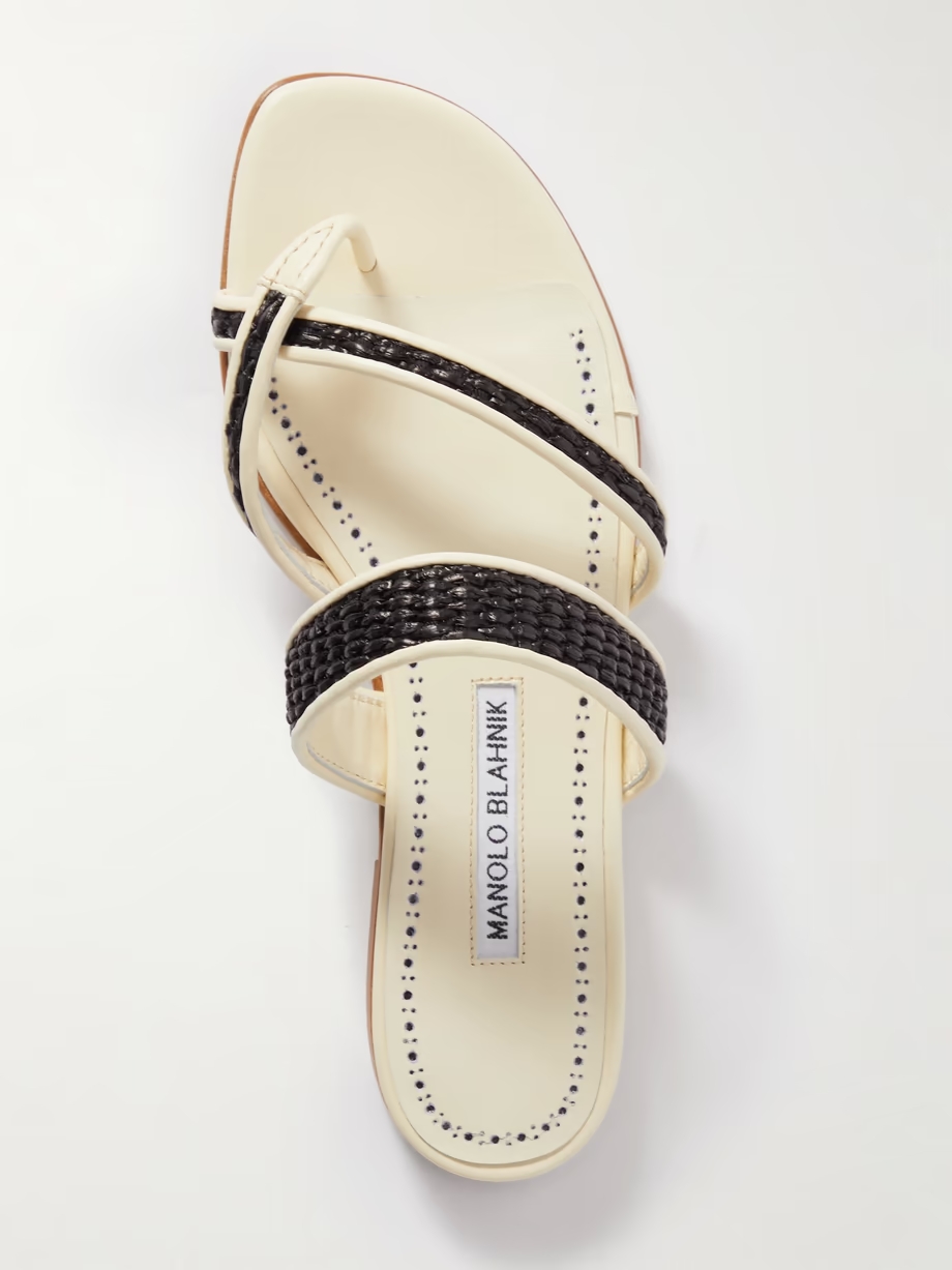 Susara raffia and leather sandals