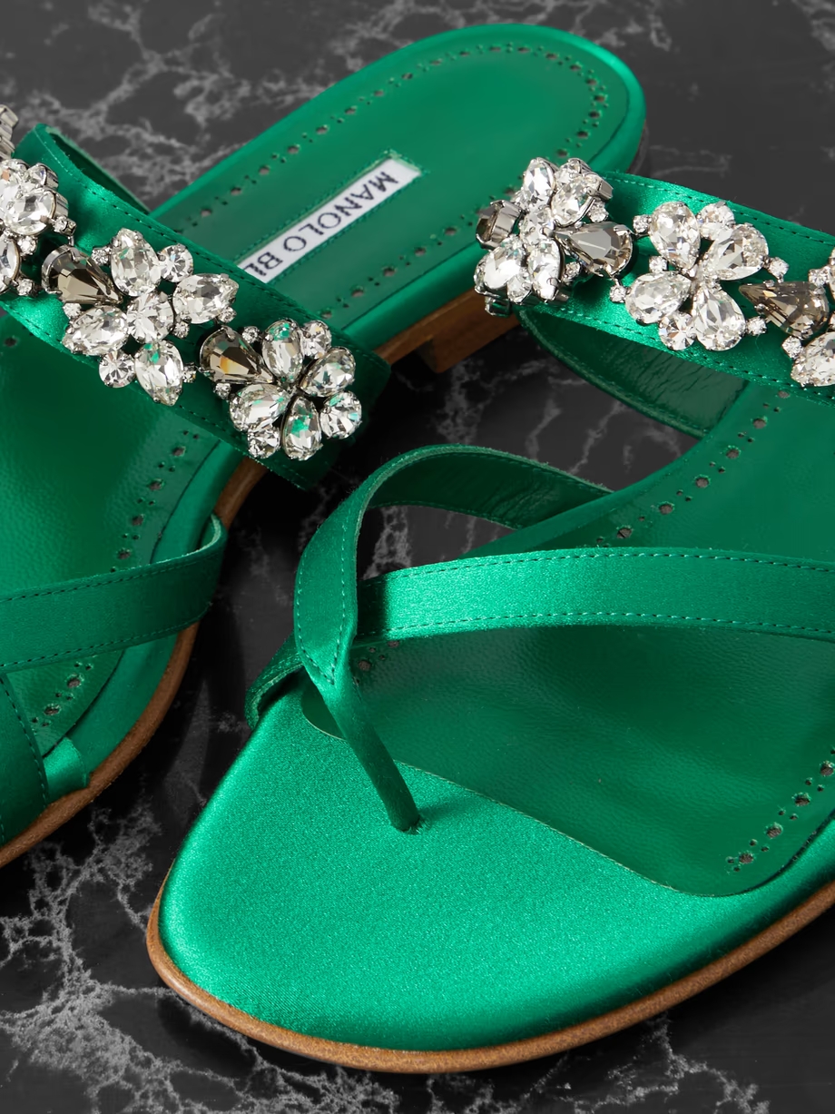 Perlusa crystal-embellished satin sandals