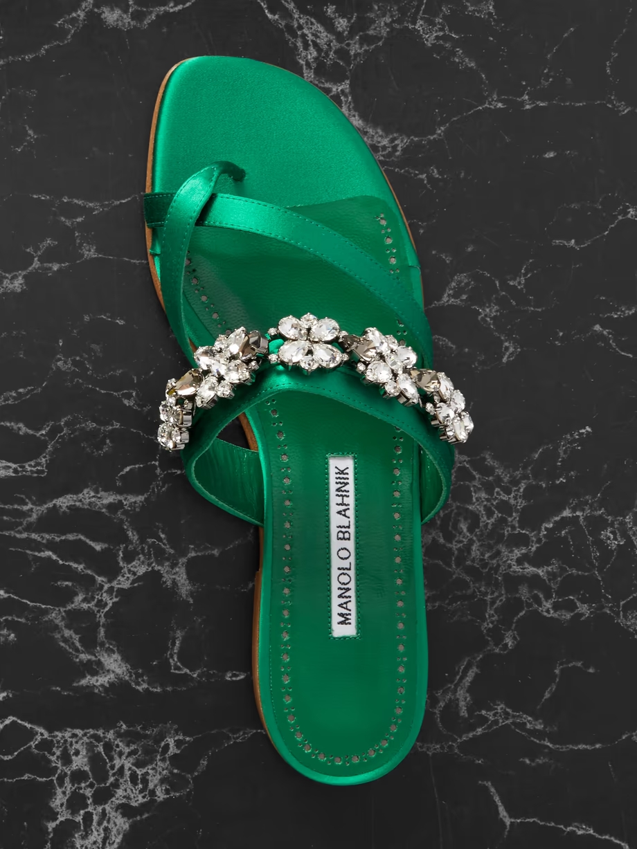 Perlusa crystal-embellished satin sandals