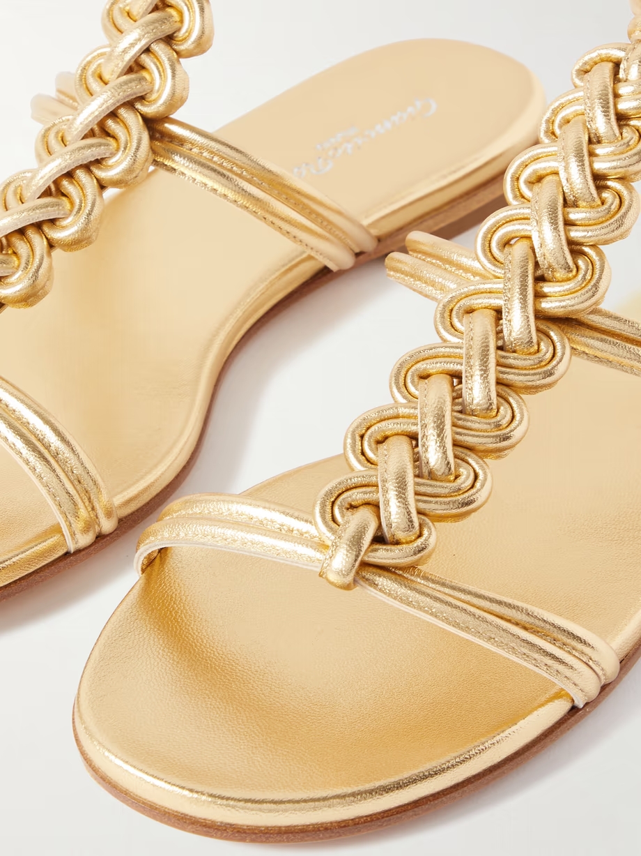 Capua metallic braided leather sandals