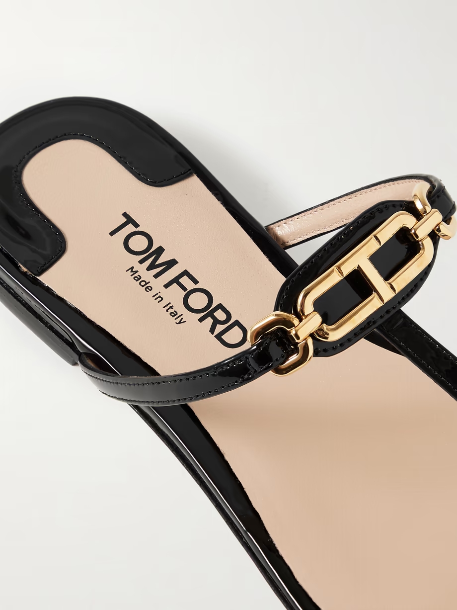 Whitney logo-embellished patent-leather sandals