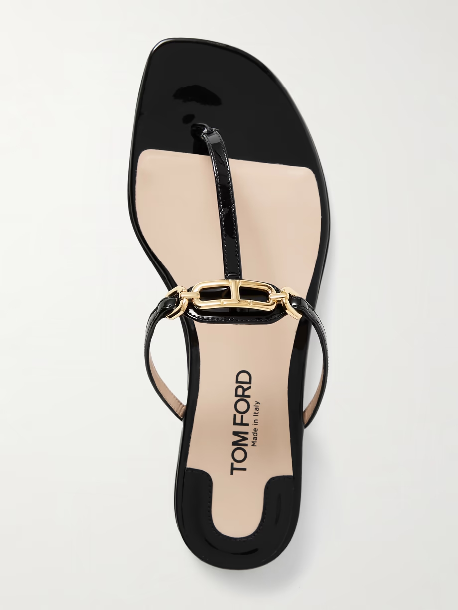 Whitney logo-embellished patent-leather sandals