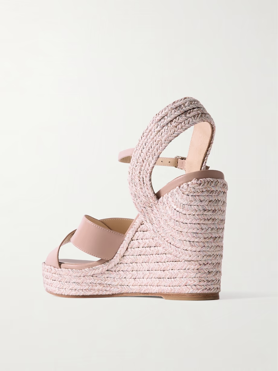 Dellena 100 leather espadrille wedge sandals