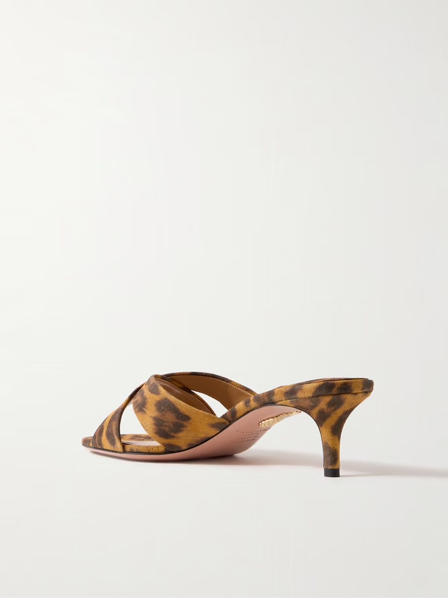 Divine 50 leopard-print suede mules