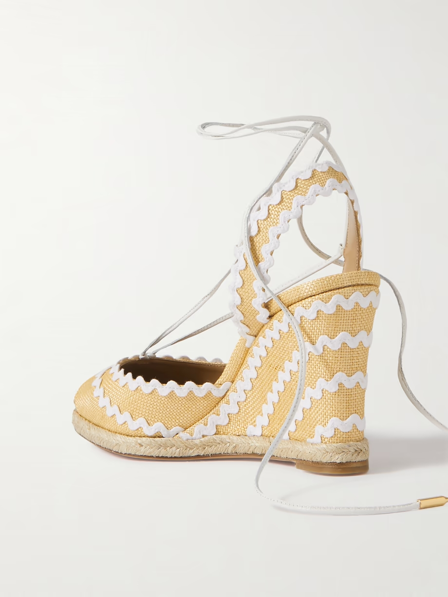 Ric Rac 85 raffia wedge espadrilles