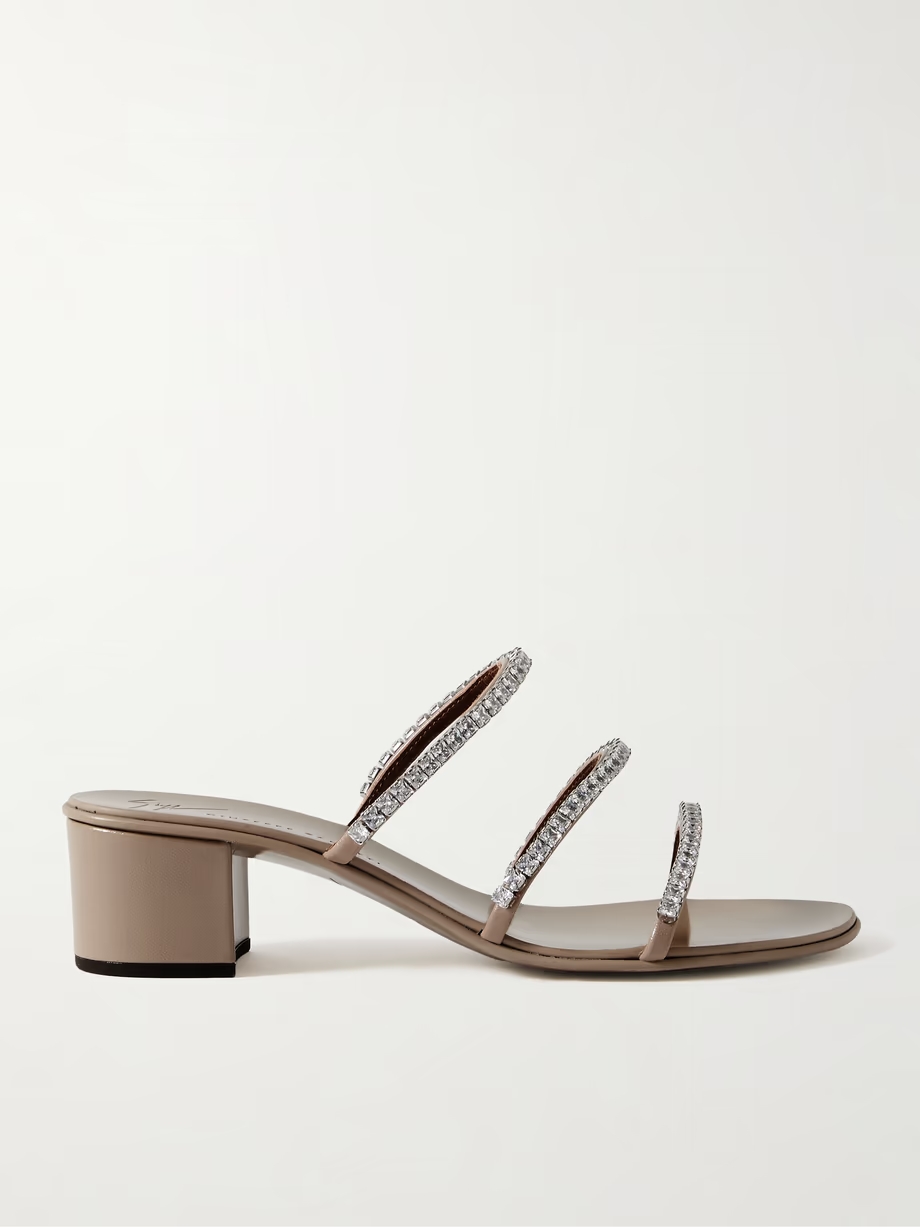 Roll crystal-embellished leather sandals