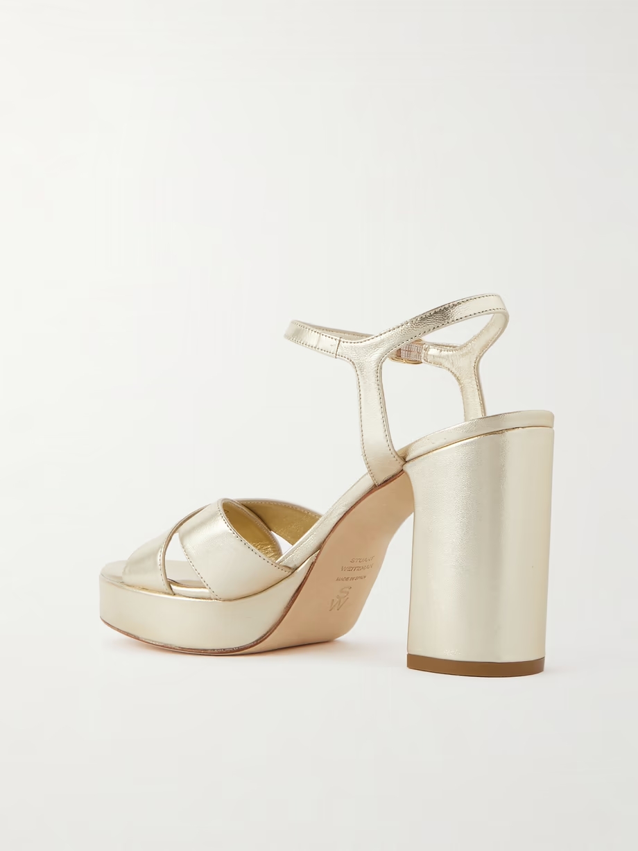 Dayna metallic leather platform sandals