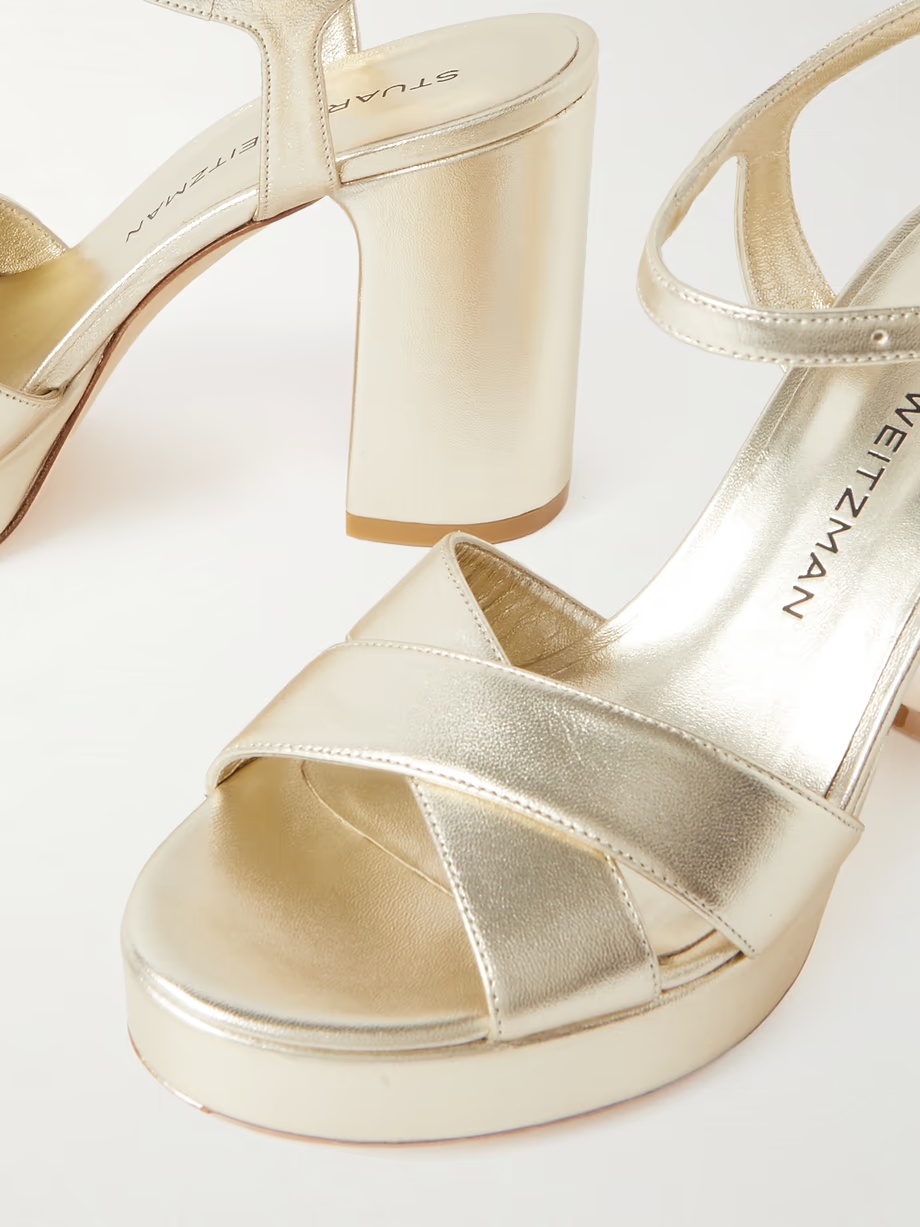 Dayna metallic leather platform sandals