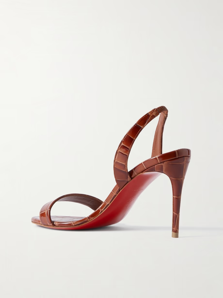 O Marylin 85 croc-effect patent-leather slingback sandals