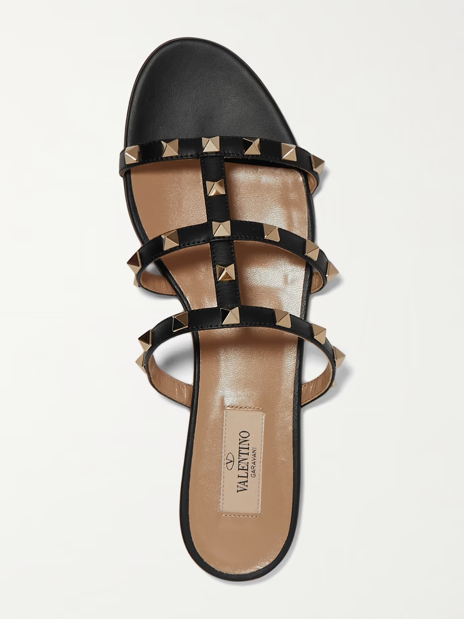 Rockstud leather sandals