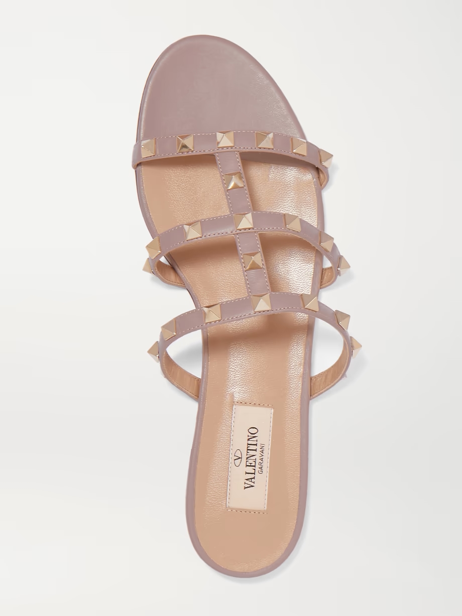 Rockstud leather sandals