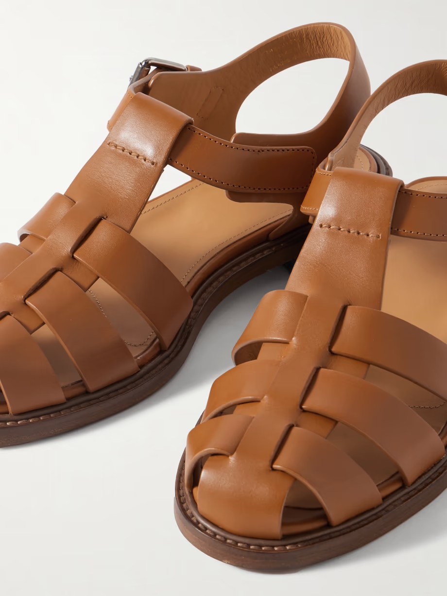 Fisherman cutout leather sandals