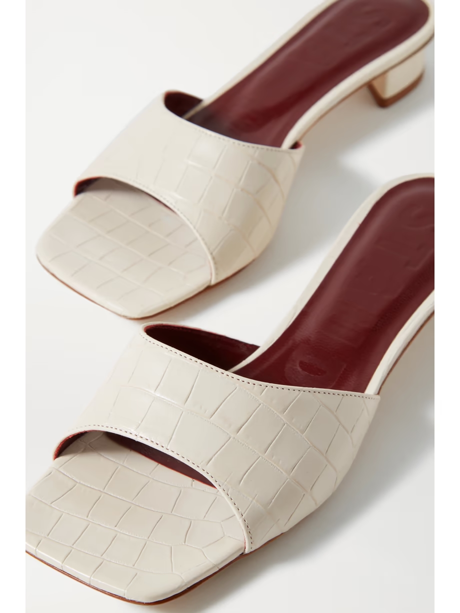 Simone croc-effect leather mules