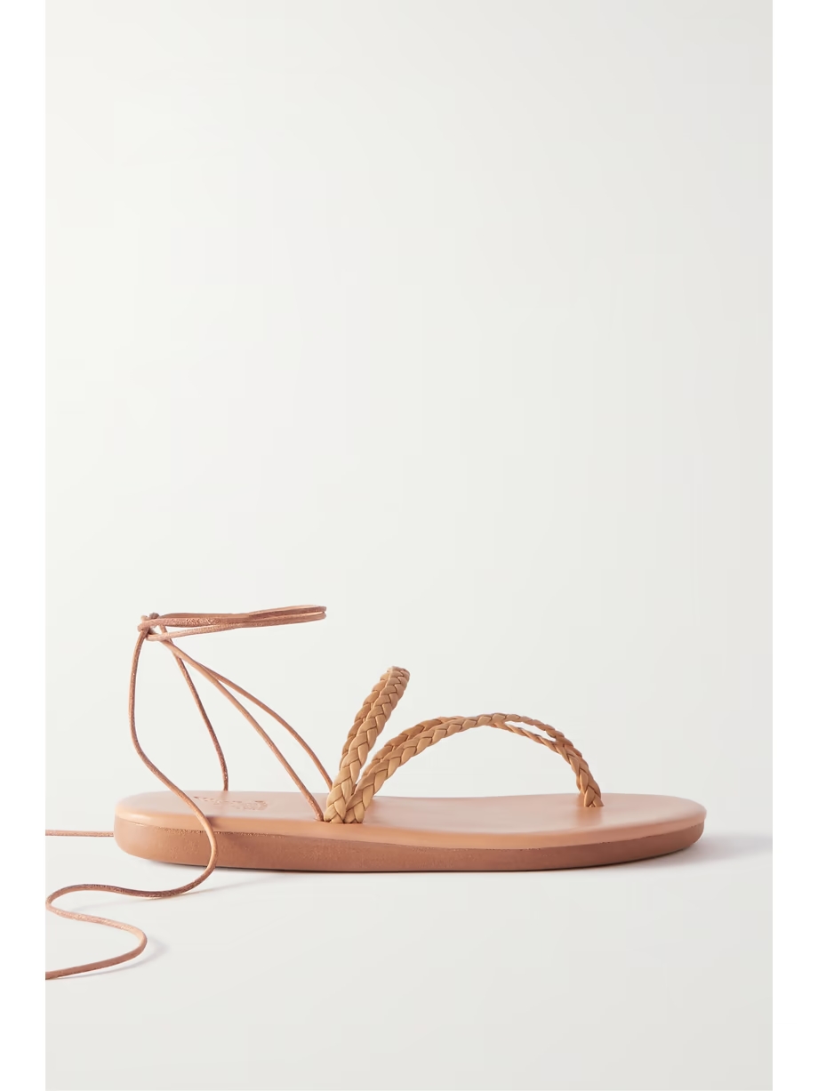 Plage braided leather slides