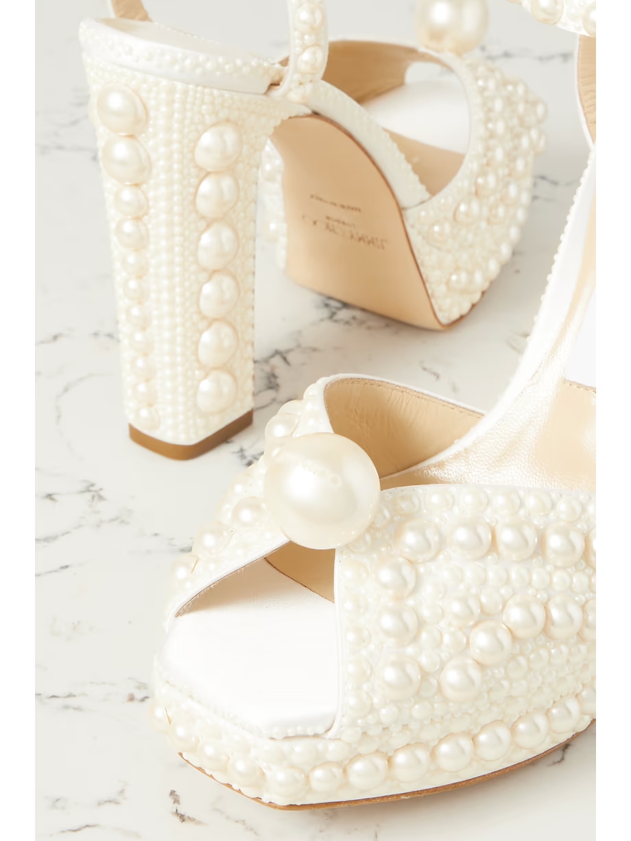 Sacaria 120 embellished satin platform sandals