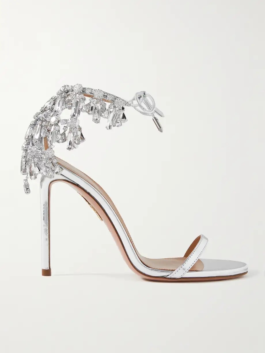 Moonwalk 105 crystal-embellished metallic leather sandals