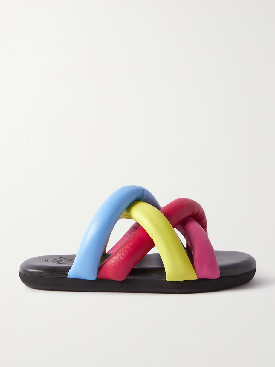 + JW Anderson Jbraided leather slides