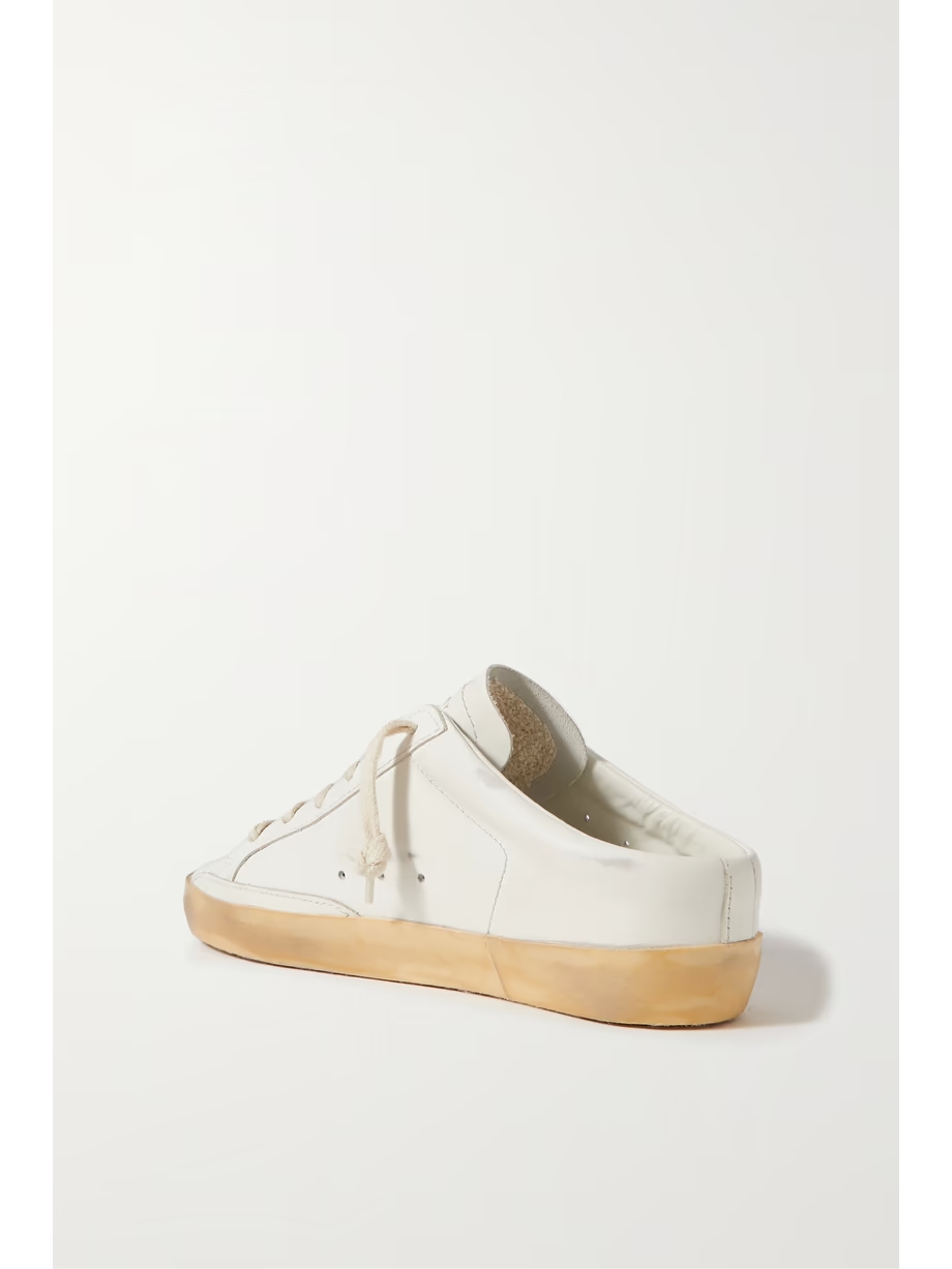 Superstar Sabot distressed leather slip-on sneakers