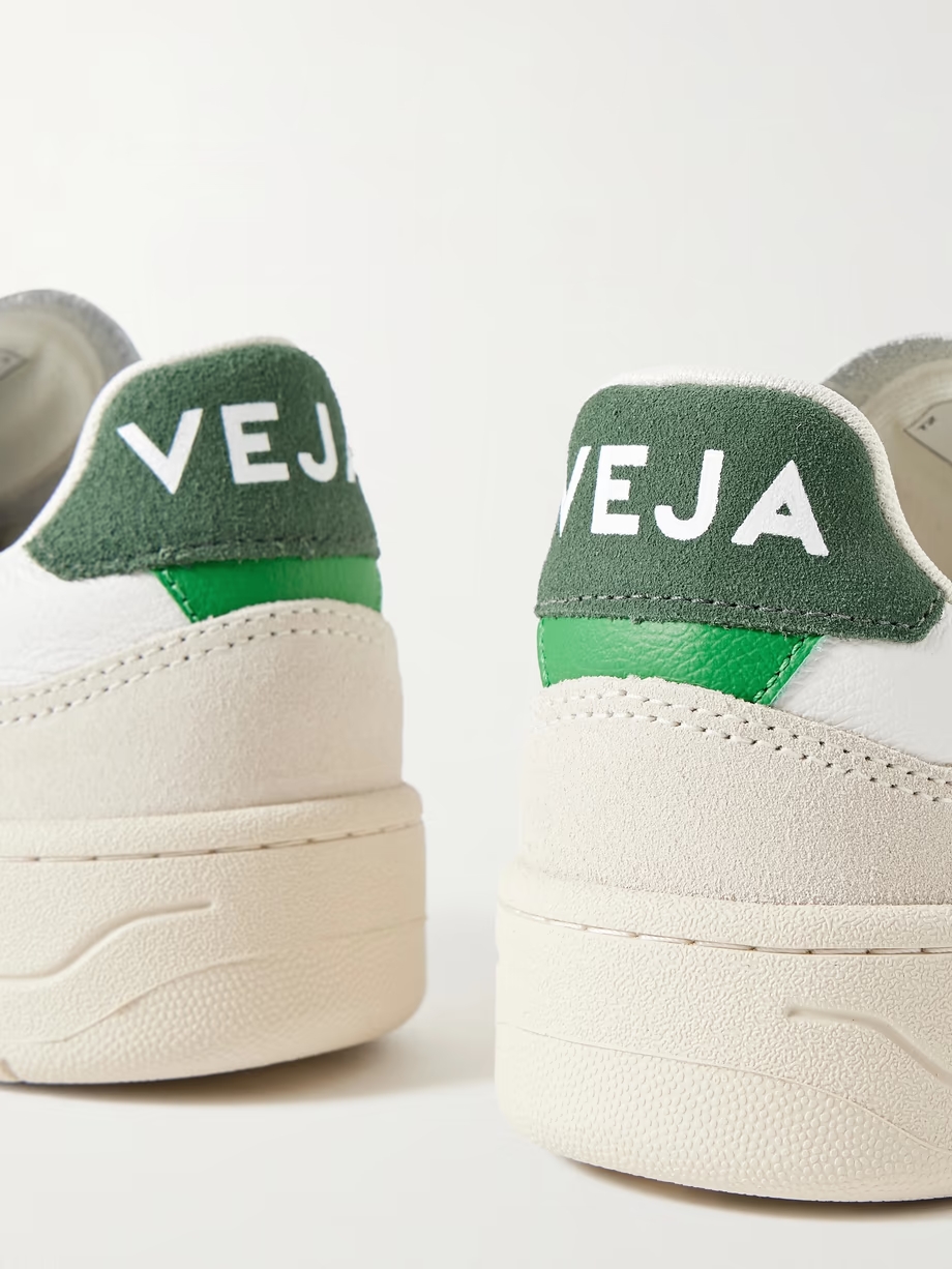 V-90 leather and suede sneakers