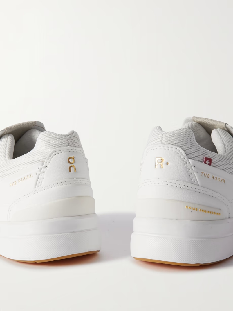 THE ROGER Centre Court mesh-trimmed faux leather sneakers