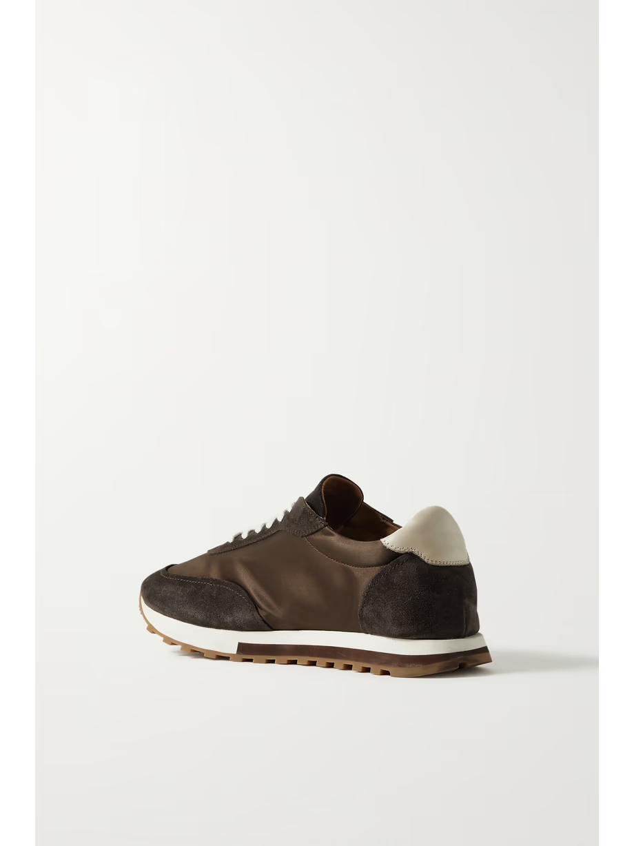 Owen Runner satin, suede and leather sneakers