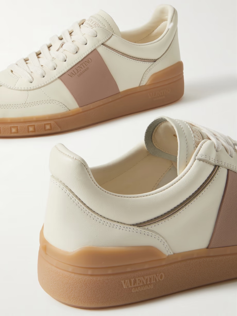 Two-tone leather sneakers