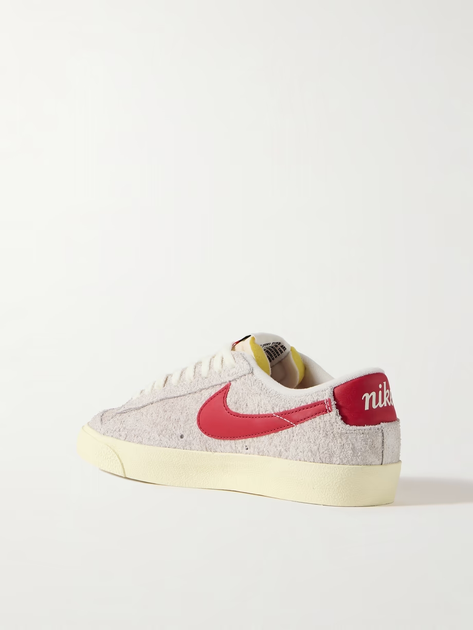 Blazer Low ’77 Vintage leather-trimmed brushed-suede sneakers